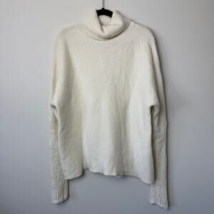Sundance Winter White Cowl Neck Wool Blend Sweater